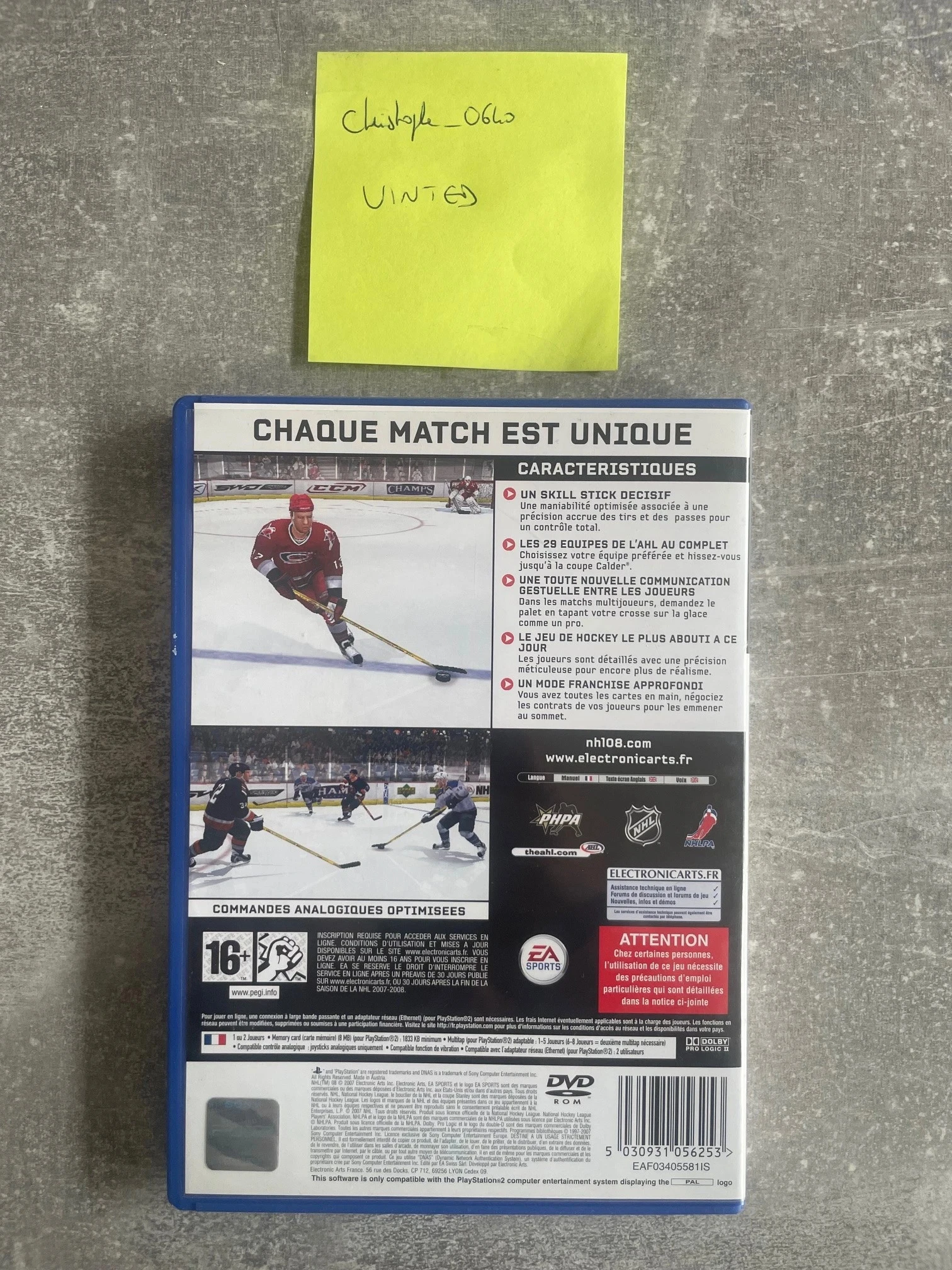 Jogo EA sports NHL 08 para Sony PS2 / playstation 2 em francês. – photo 3